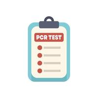 Clipboard showing pcr test results with multiple checkboxes vector