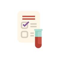 Blood test result with checkmark on clipboard with list and test tube vector