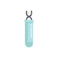 Laboratory test tube containing dna double helix structure vector