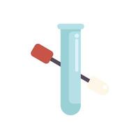 Laboratory glass test tube with cotton swab taking sample for analysis vector