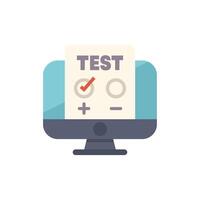 Online test showing checkmark on computer screen vector