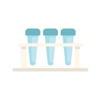 Laboratory stand holding three test tubes for experimentation vector