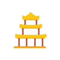 Three tiered pagoda representing traditional chinese architecture vector