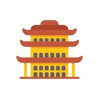 Traditional three story pagoda building representing asian architecture vector
