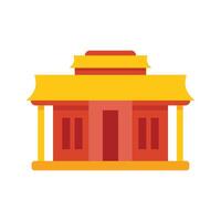 Traditional chinese building with golden roof and red walls representing chinese architecture vector