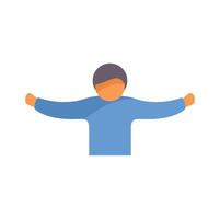 Young man is spreading his arms wide open vector