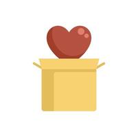 Open cardboard box with heart floating out of it vector