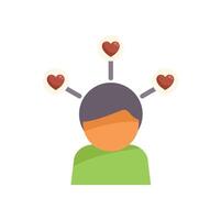 Man choosing between three hearts representing potential love interests vector