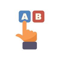 Businessman making decision choosing option a or b buttons icon vector