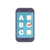 Smartphone displaying online survey with multiple choice answers vector