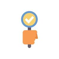 Hand holding a sign with a check mark symbol vector