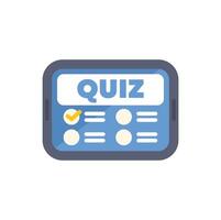 Online quiz app displaying on a mobile phone screen vector