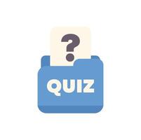 Quiz folder containing question mark symbol for trivia game vector