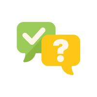 Question and answer speech bubble icons showing faq and support vector