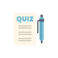 Taking online quiz, answering test questions, filling survey form icon vector