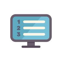 Computer monitor displaying a checklist for task management vector