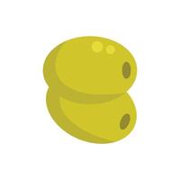 Two green olives lying on top of each other vector