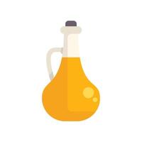 Glass jug containing sunflower oil with handle for easy pouring vector