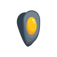 Half peeled boiled egg with yolk showing isolated on white background vector