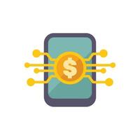 Mobile banking technology connecting with digital currency dollar sign vector
