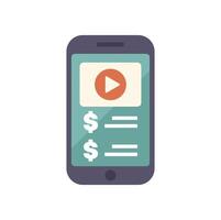 Smartphone showing paid video streaming app interface vector