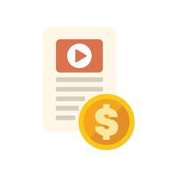 Paid video content representing monetization and revenue model vector