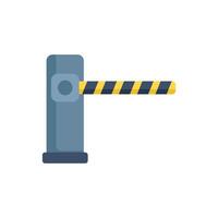 Automatic security barrier limiting access with striped boom vector