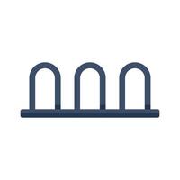 Empty bicycle parking rack standing on white background vector