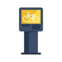Bike sharing station terminal showing bicycle icon on screen vector