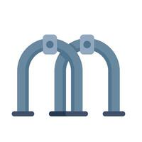 Metal detector gate scanning for threats at airport security check point vector