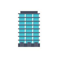 Modern office building standing tall against white background vector