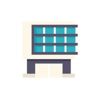 Modern office building with large windows flat icon design vector