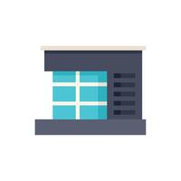 Modern office building with large windows reflecting blue sky vector