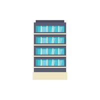 Modern office building with large windows showing corporate business power vector