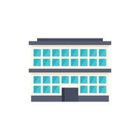 Modern office building with large windows displaying a corporate business center vector