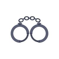Steel handcuffs restraining on white background vector