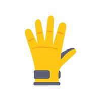 Yellow open hand wearing work glove showing five fingers vector