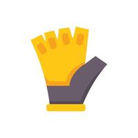 Yellow working glove with open fingers protecting hands while working vector