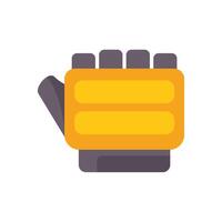 Yellow working glove protecting hand while working with tools vector