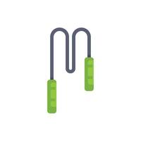 Green and grey jump rope for fitness training vector