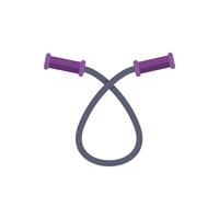 Skipping rope lying on the floor with handles crossed vector