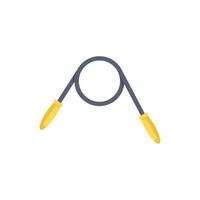 Skipping rope lying on white surface for exercise vector