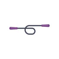 Skipping rope lying on the floor with handles at the sides vector