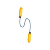 Yellow skipping rope for keeping fit and exercising vector