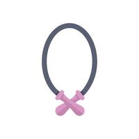 Skipping rope lying crossed with pink handles for fitness exercise vector