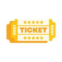 Yellow ticket granting access with five stars vector
