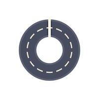 Circular road with markings forming a donut shape vector