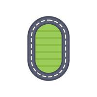 Oval race track surrounded by grass field vector