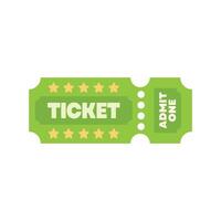 Green admit one ticket with stars giving access for one person vector