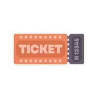 Orange ticket admit one showing ticket number access pass vector